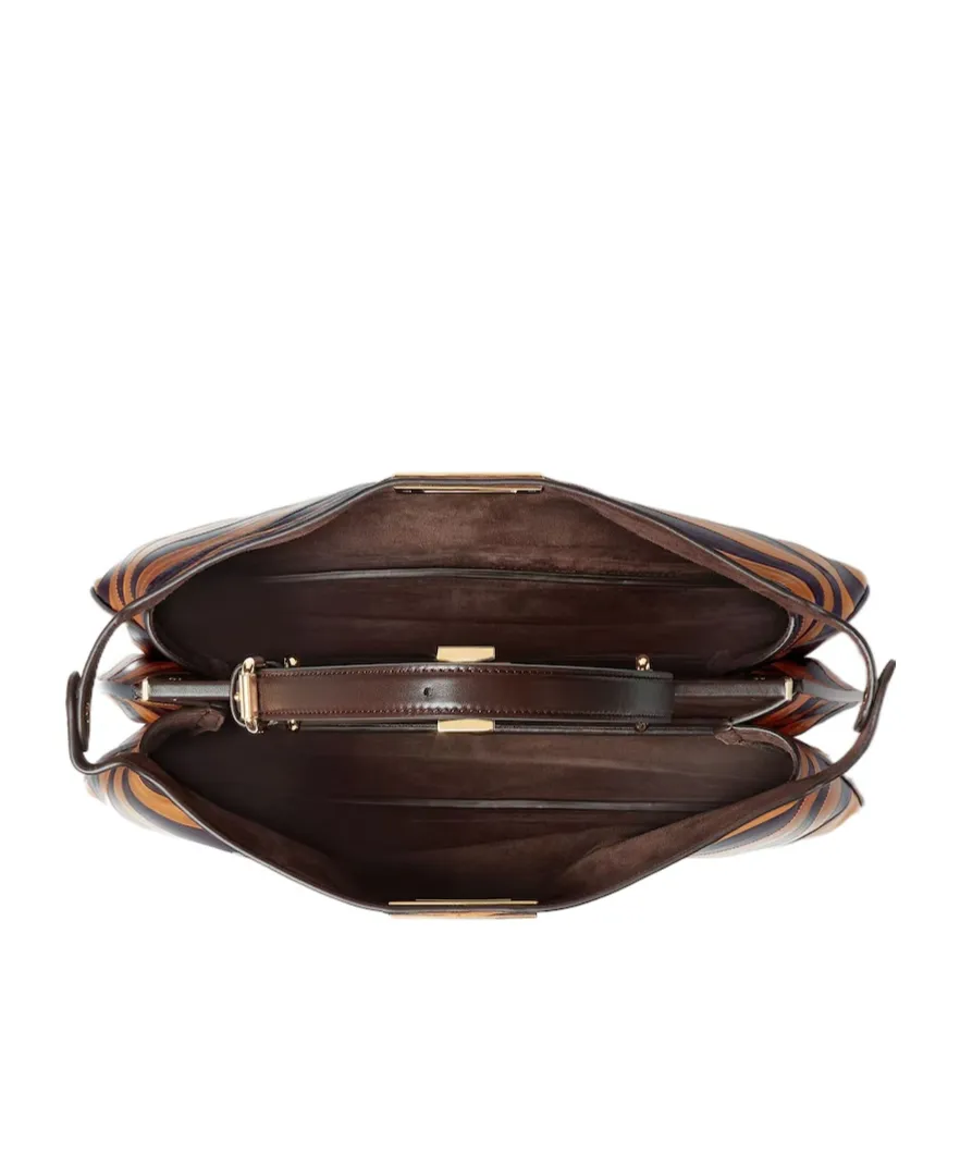 Peekaboo Soft Large Two-Tone Inlaid Hagfish Leather Bag