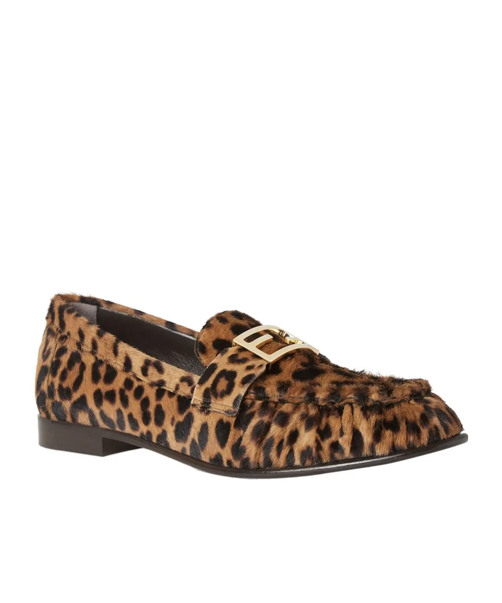 Baguette Leopard Printed Loafers