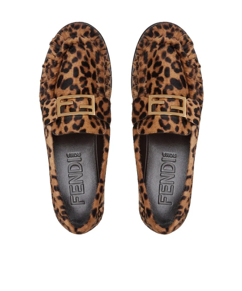 Baguette Leopard Printed Loafers