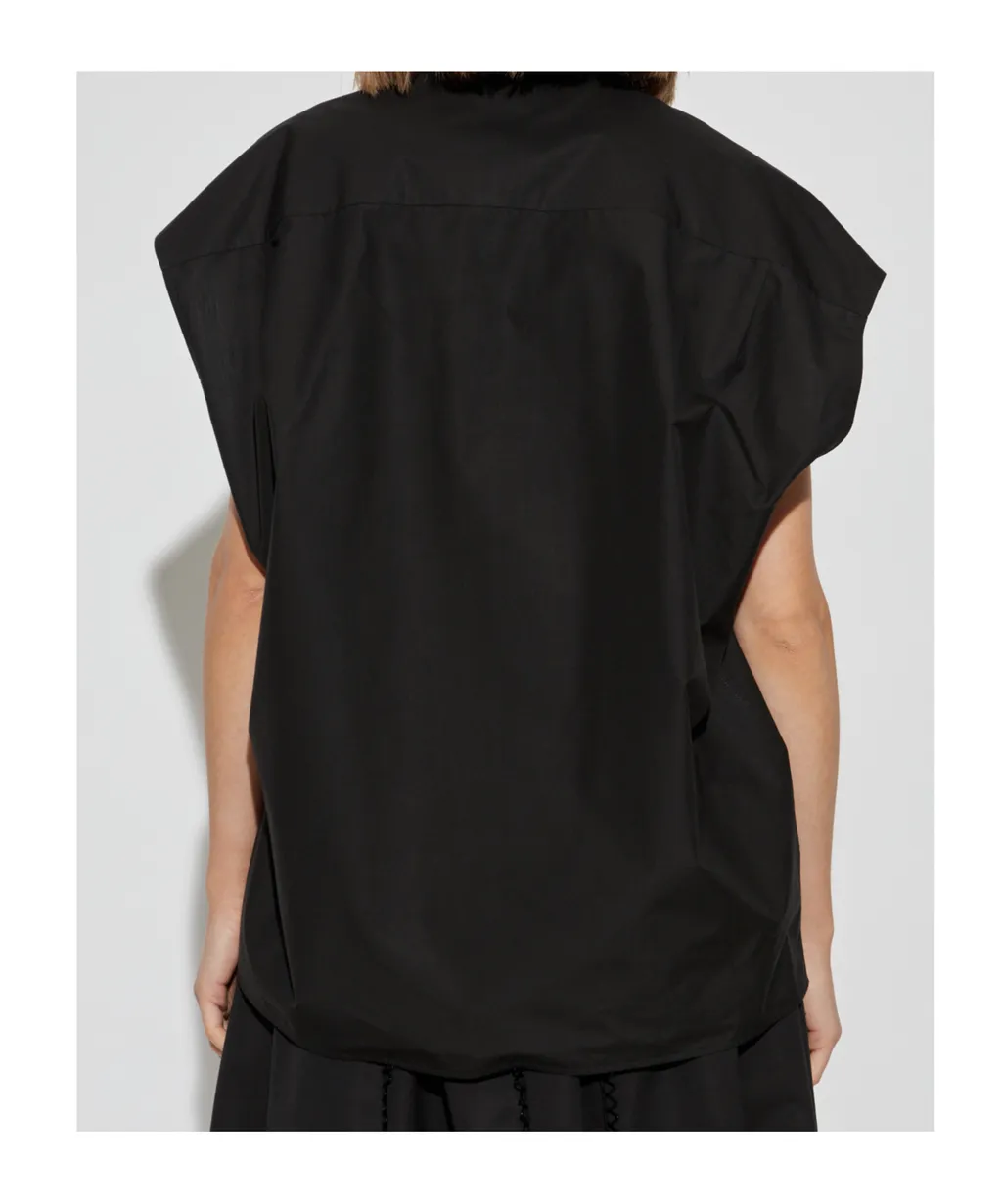 Embellished Collar Sleeveless Shirt