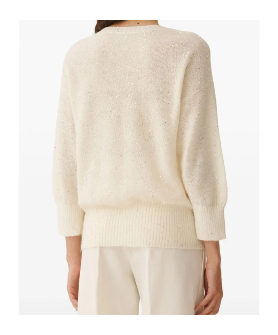 Sequin Crewneck 3/4 Sleeved Jumper