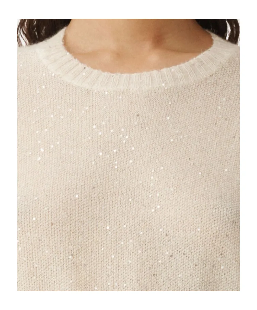 Sequin Crewneck 3/4 Sleeved Jumper