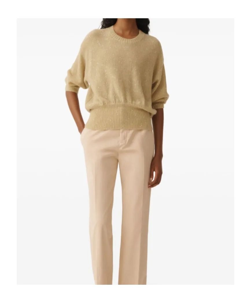 Sequin Crewneck 3/4 Sleeved Jumper