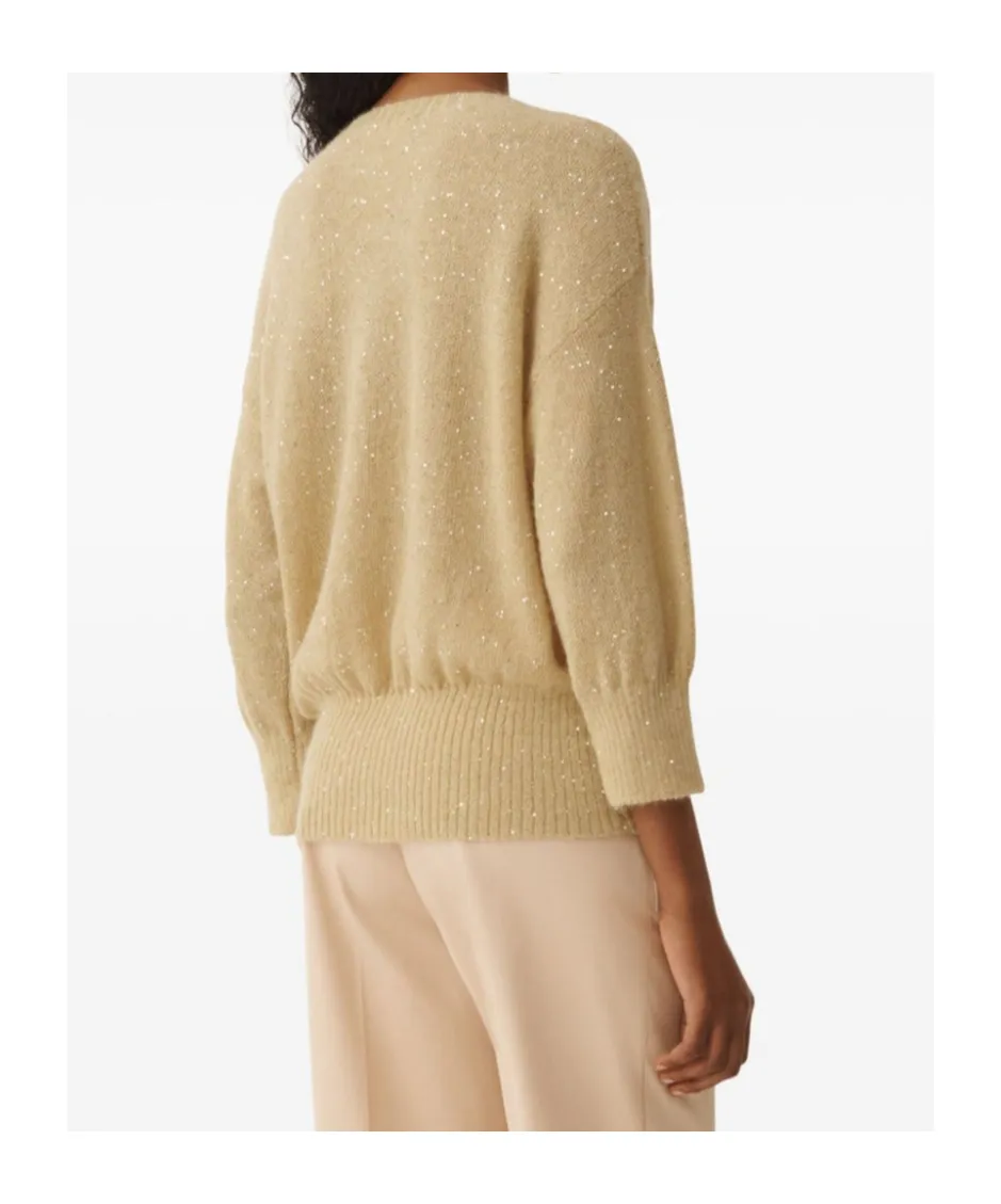 Sequin Crewneck 3/4 Sleeved Jumper