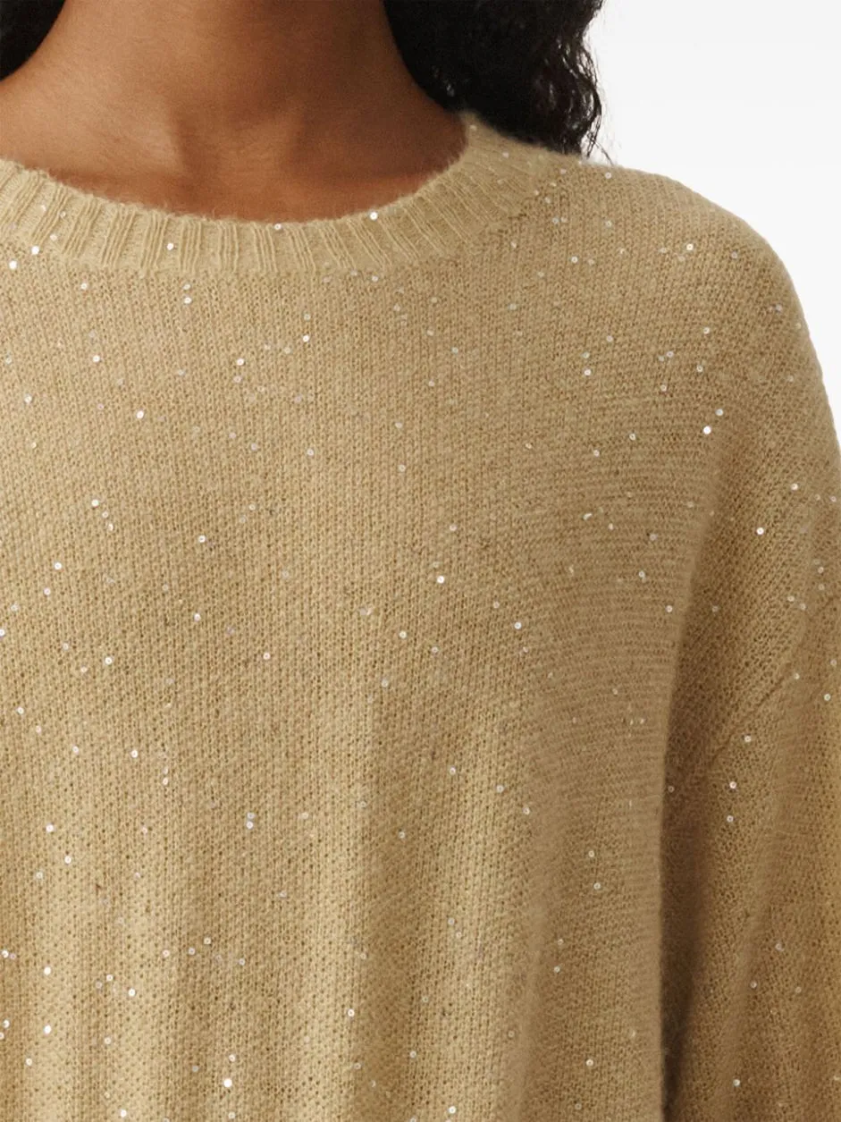 Sequin Crewneck 3/4 Sleeved Jumper
