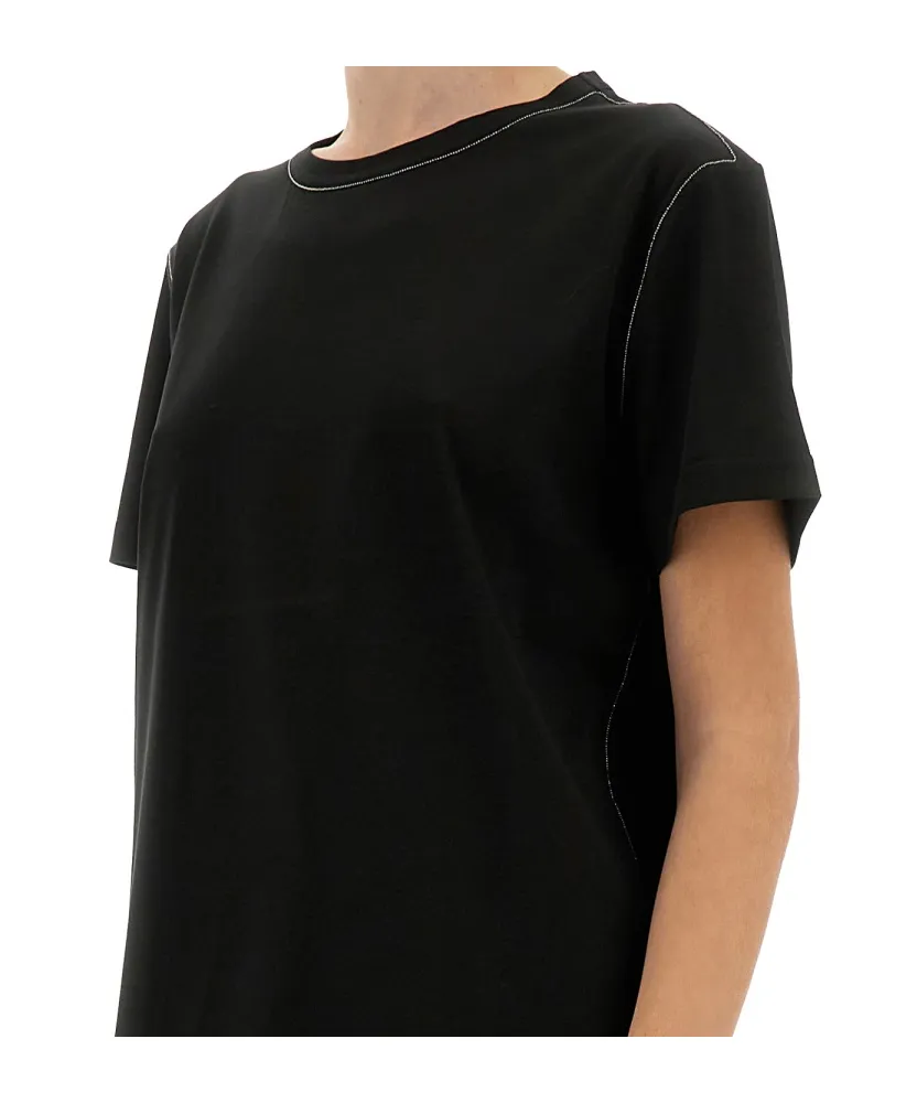 Filo Diamante Detailed Short Sleeved Basic T-Shirt