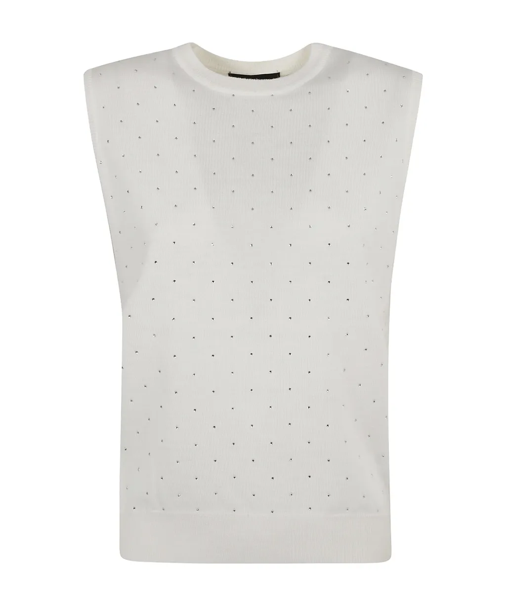 Embellished Knitted Sleeveless Top