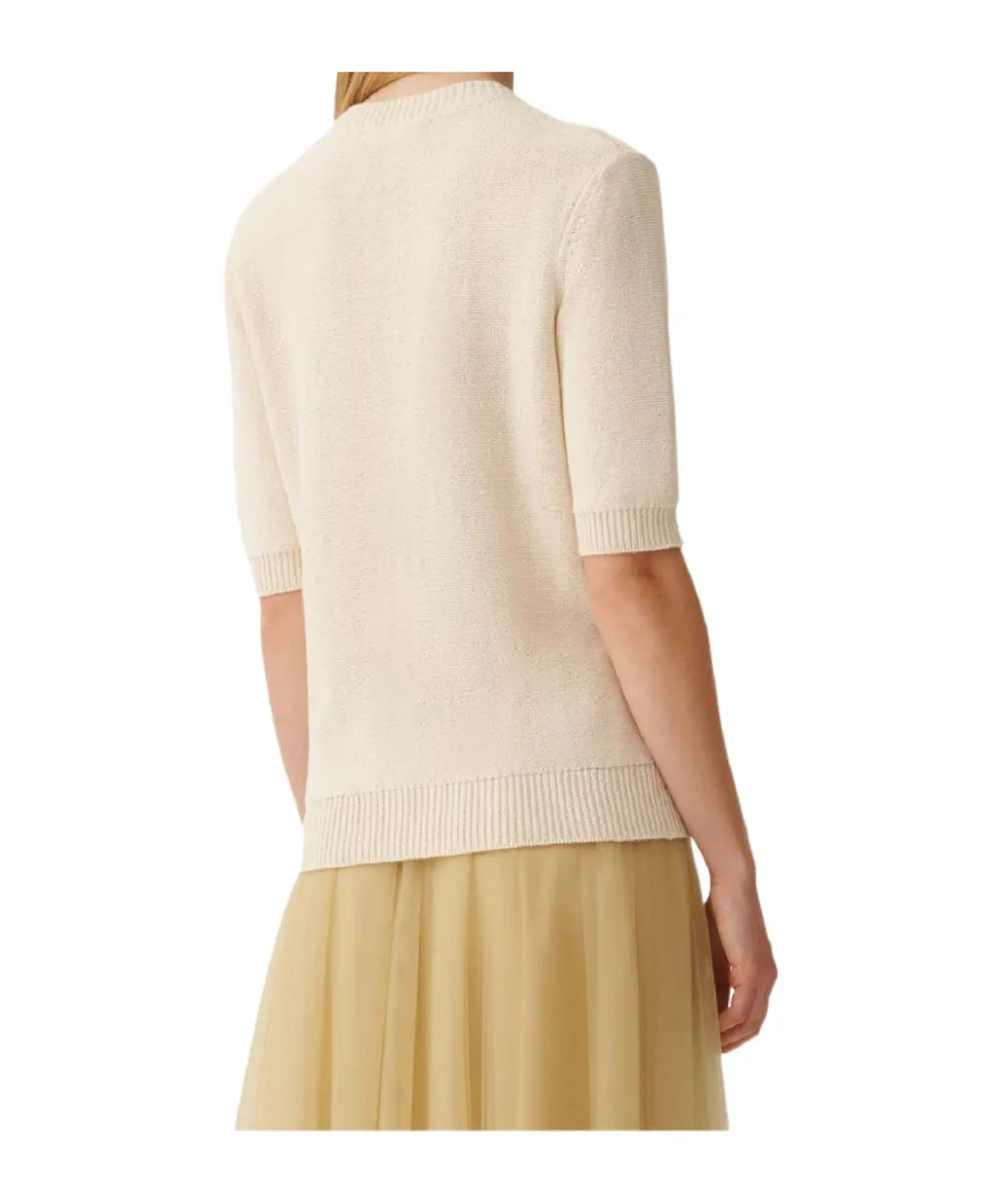 Sequinned Short Sleeved Crewneck Jumper