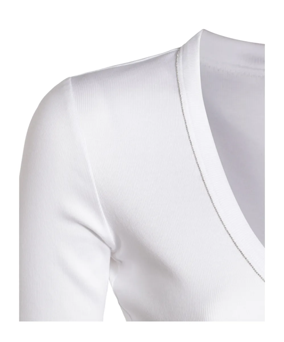 U-Neck Embellished T-Shirt