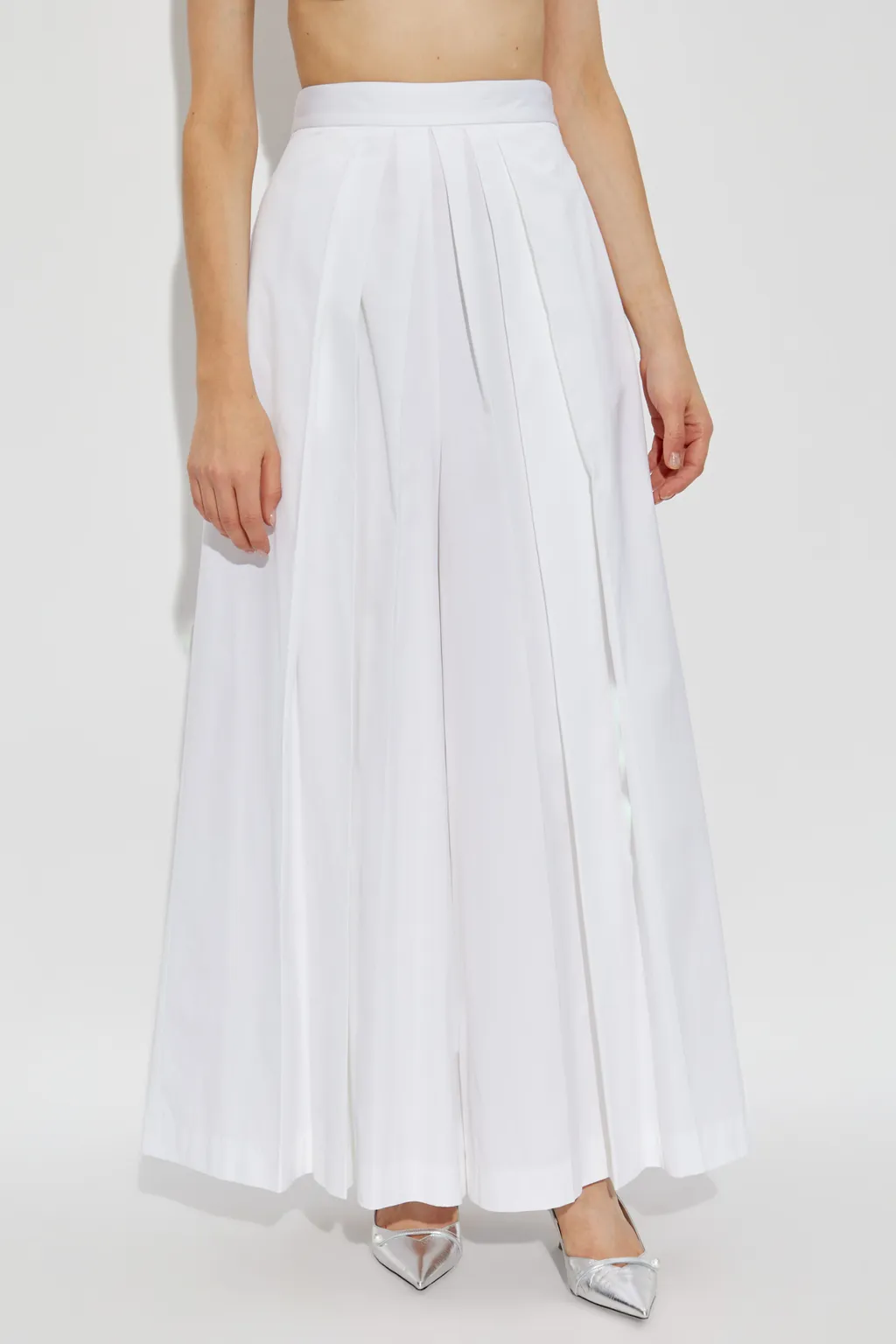 Pleated Tied-Waist Trousers