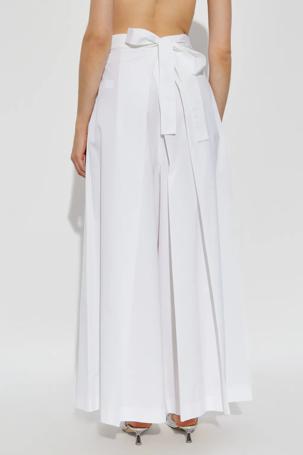 Pleated Tied-Waist Trousers