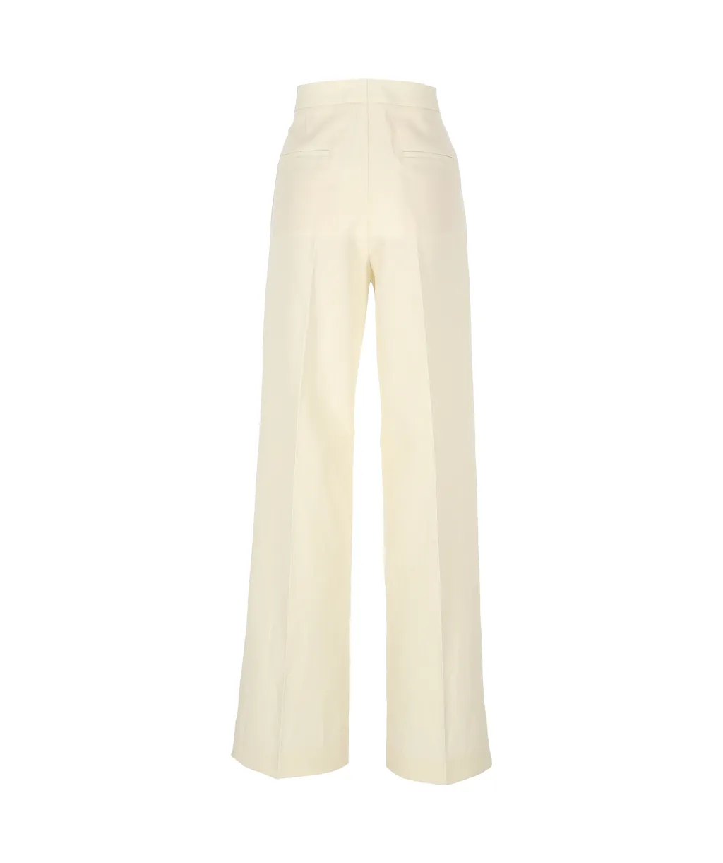 Straight-Leg Pleated Detail Trousers