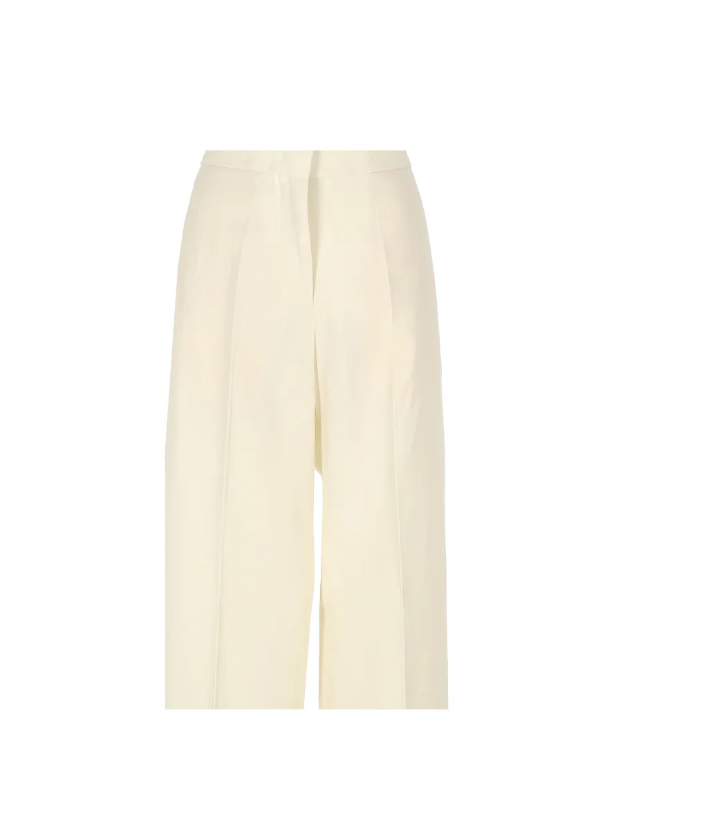 Straight-Leg Pleated Detail Trousers