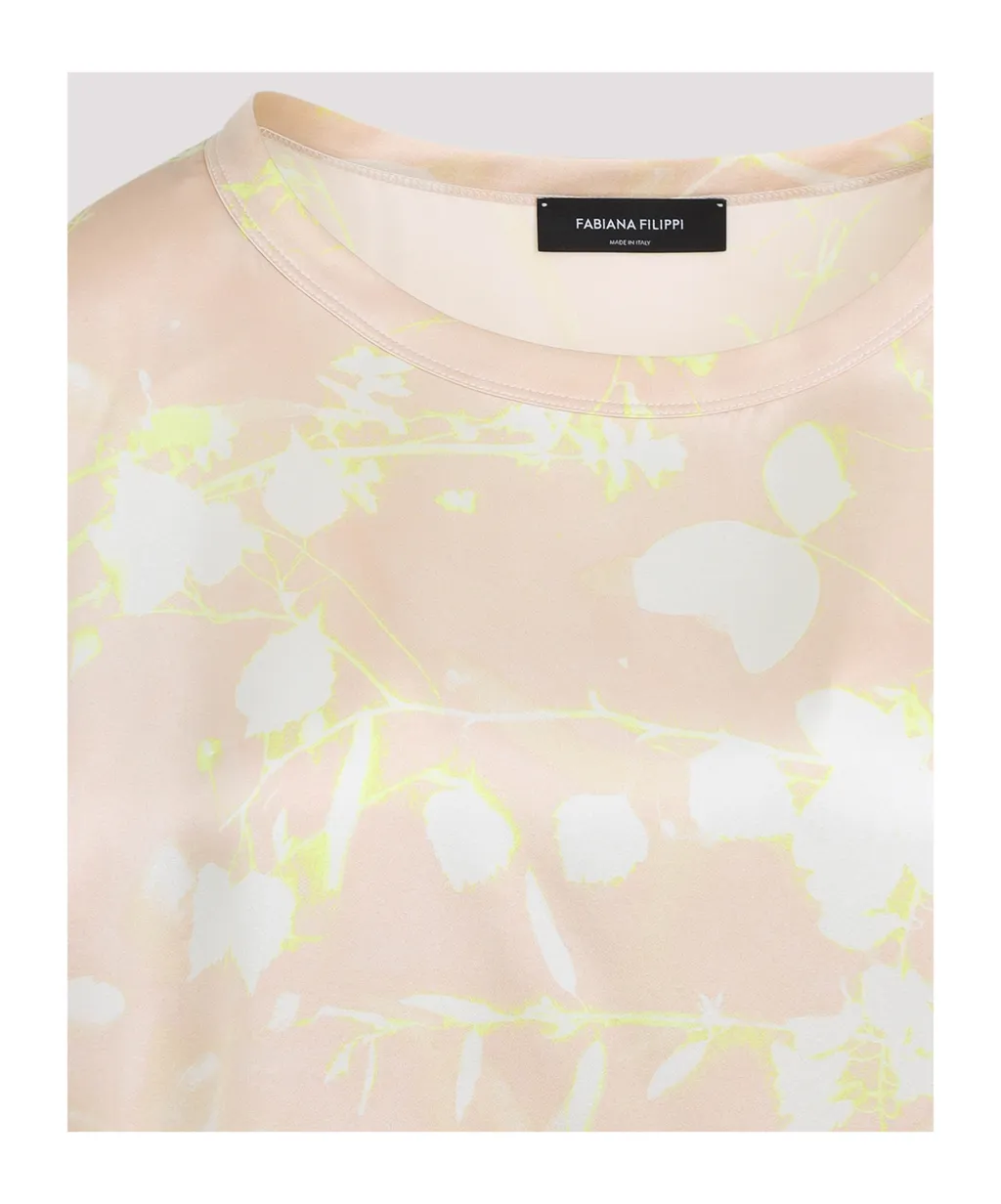 Graphic Printed Sleeveless Satin Top