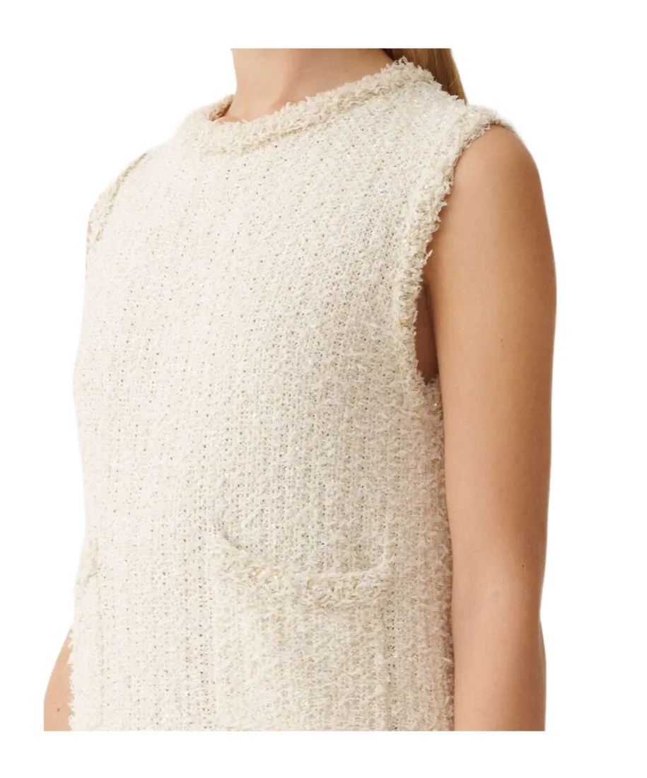 Tweed Sleeveless Knitted Dress