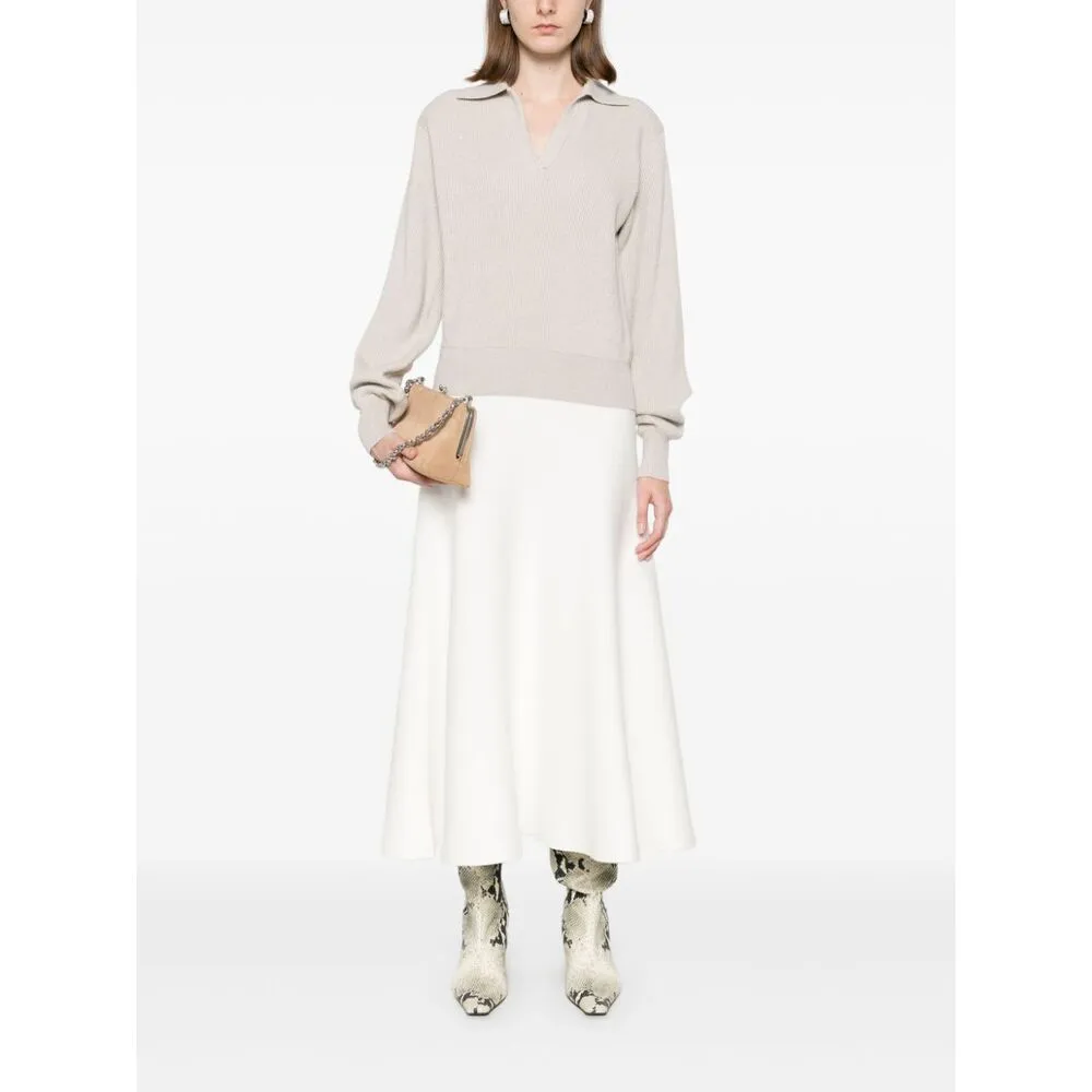 V-Neck Knitted Polo Jumper