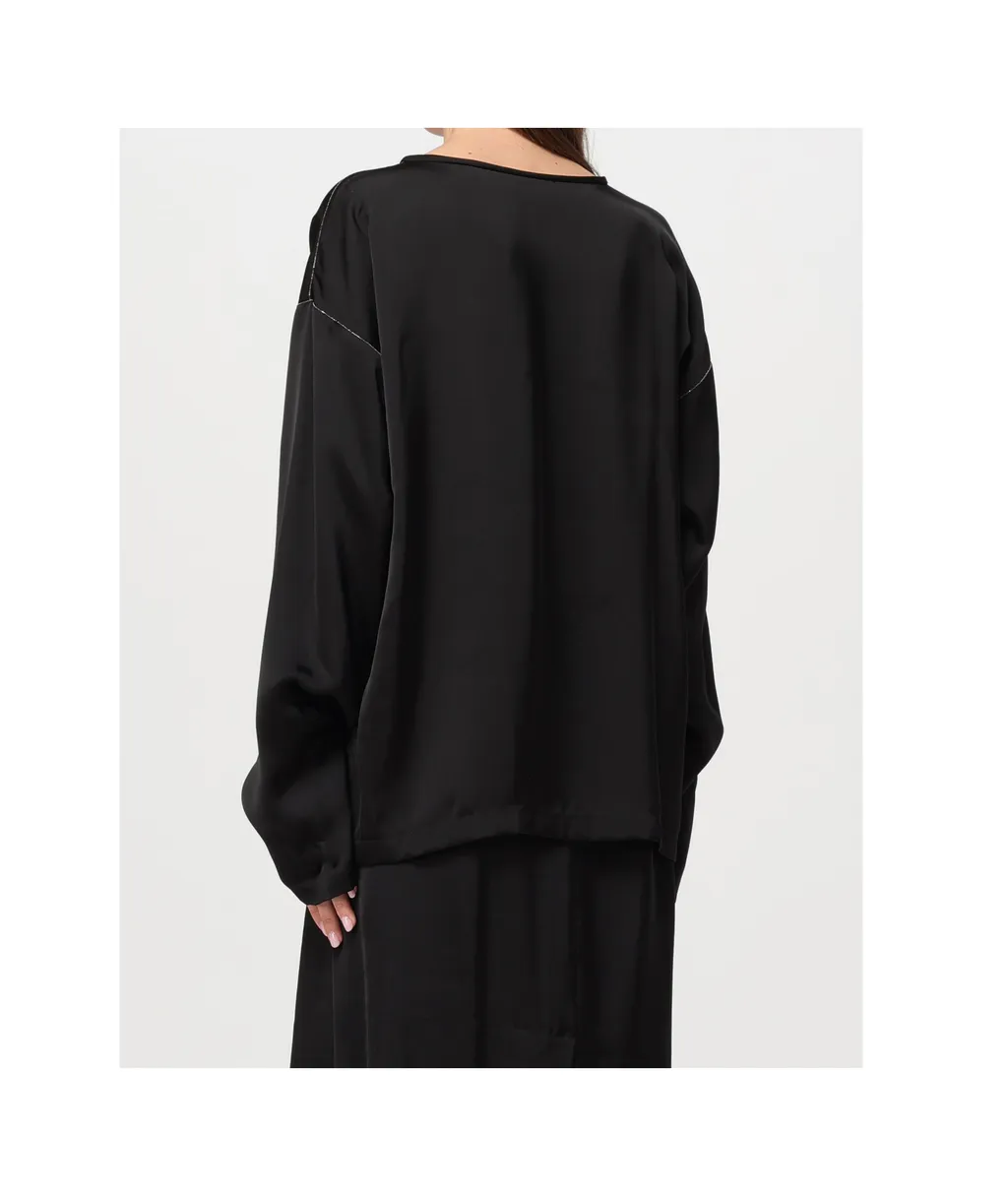 Crewneck Satin Blouse