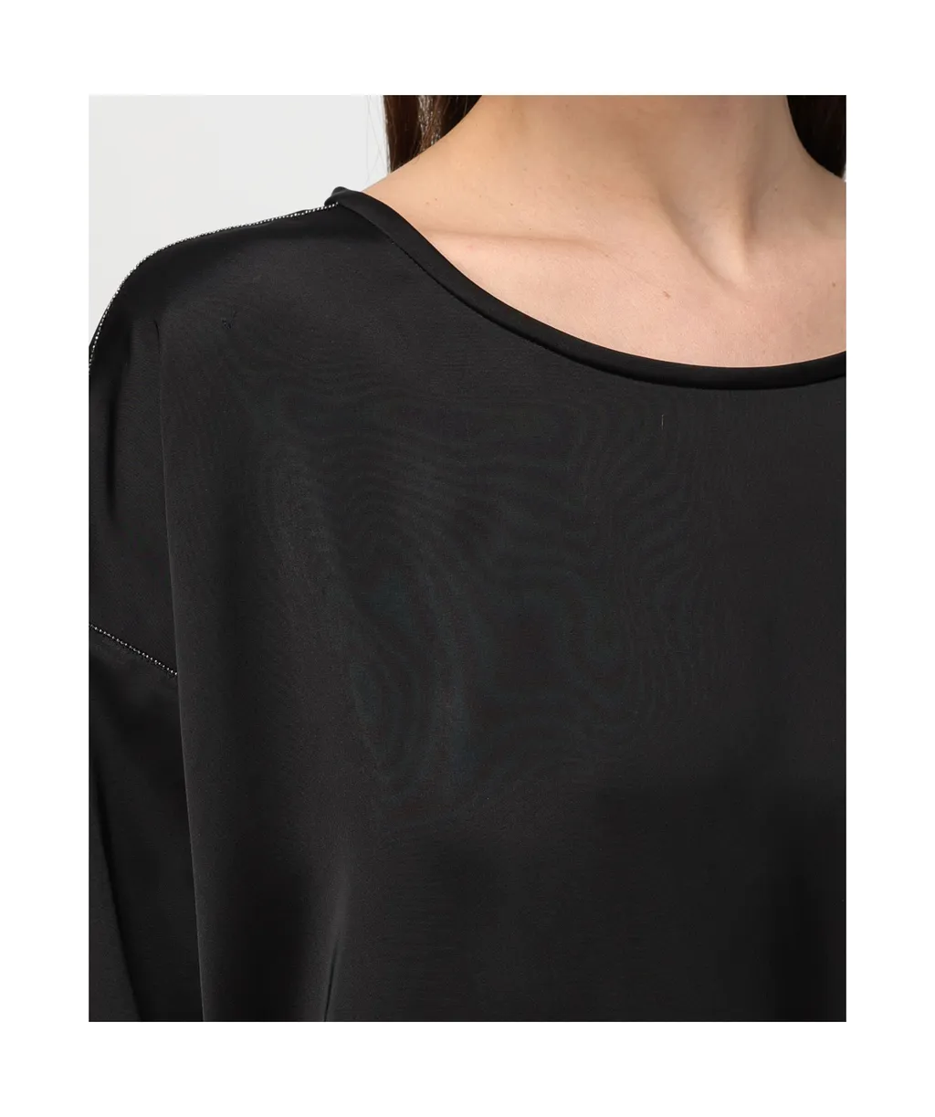 Crewneck Satin Blouse