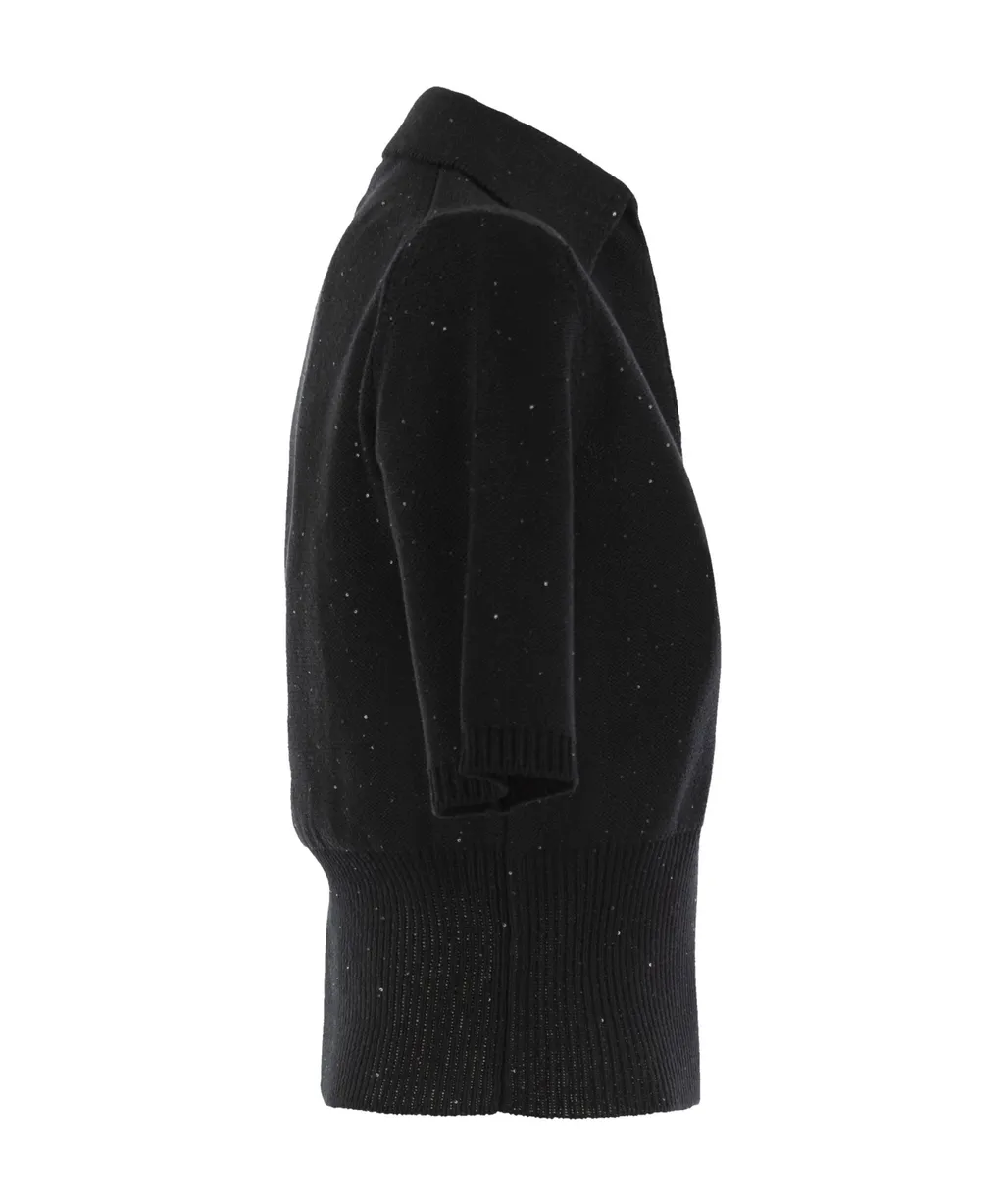 Sequined Knitted Polo