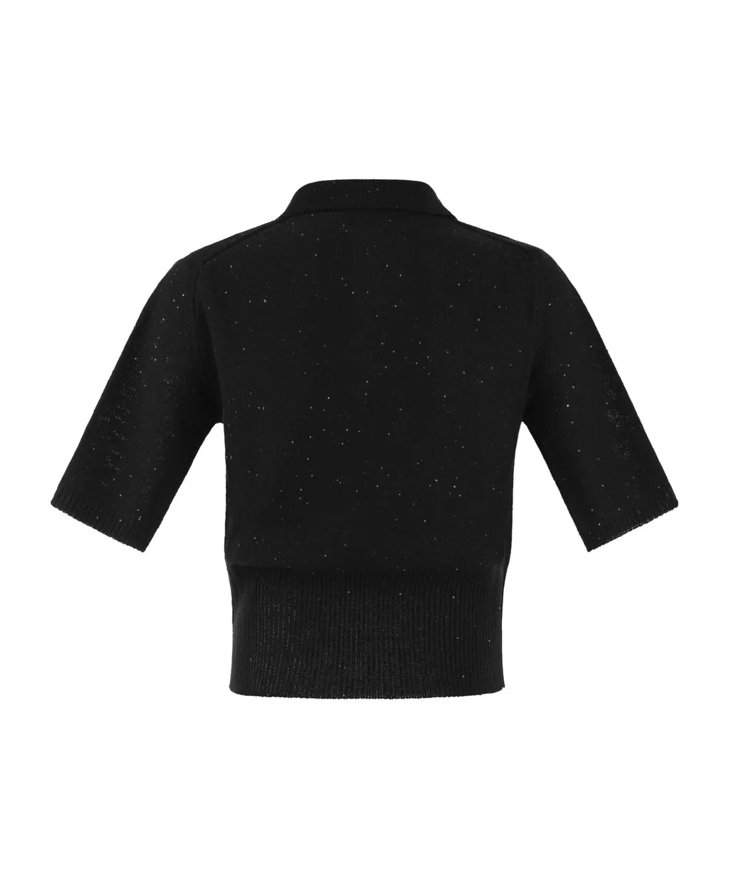 Sequined Knitted Polo