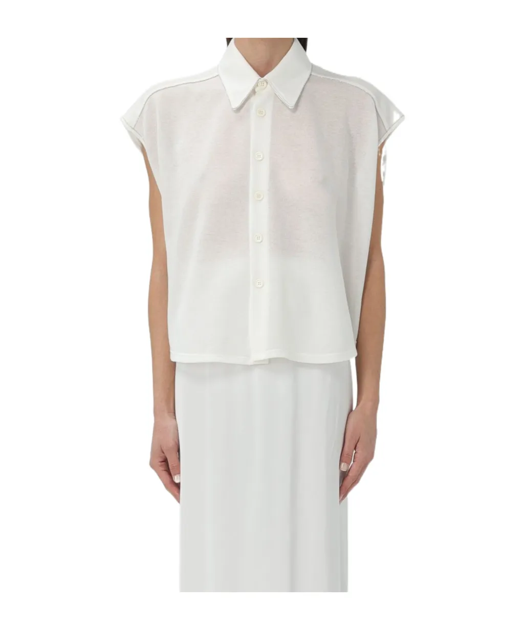 Sleeveless Lapel Shirt
