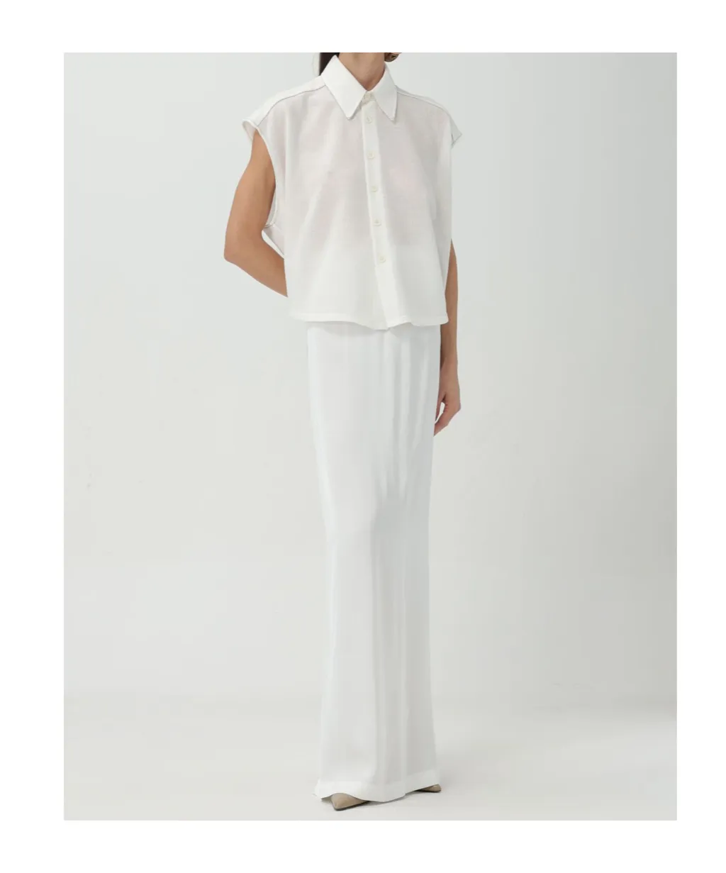 Sleeveless Lapel Shirt