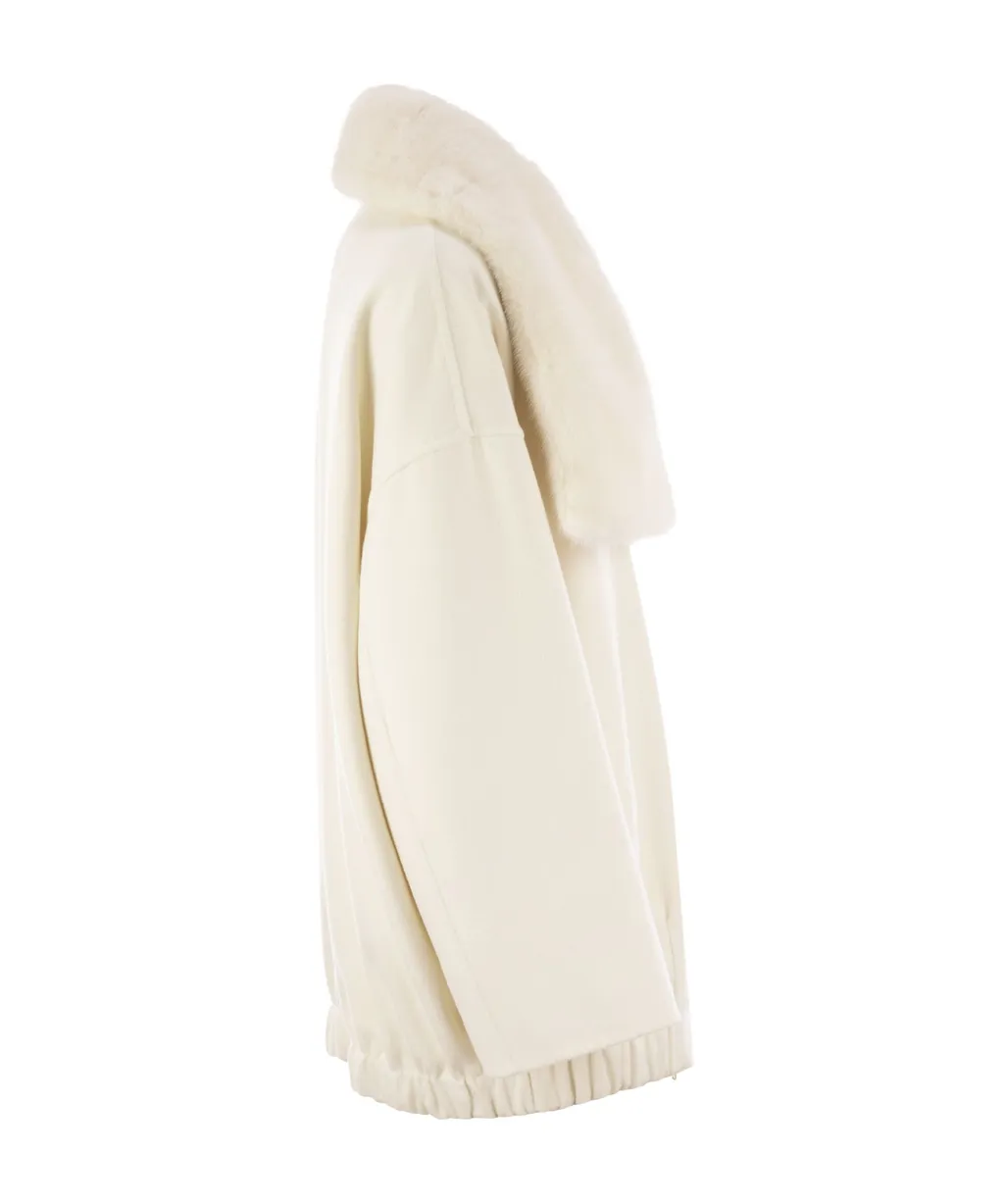 Fur Collar Long Sleeved Coat