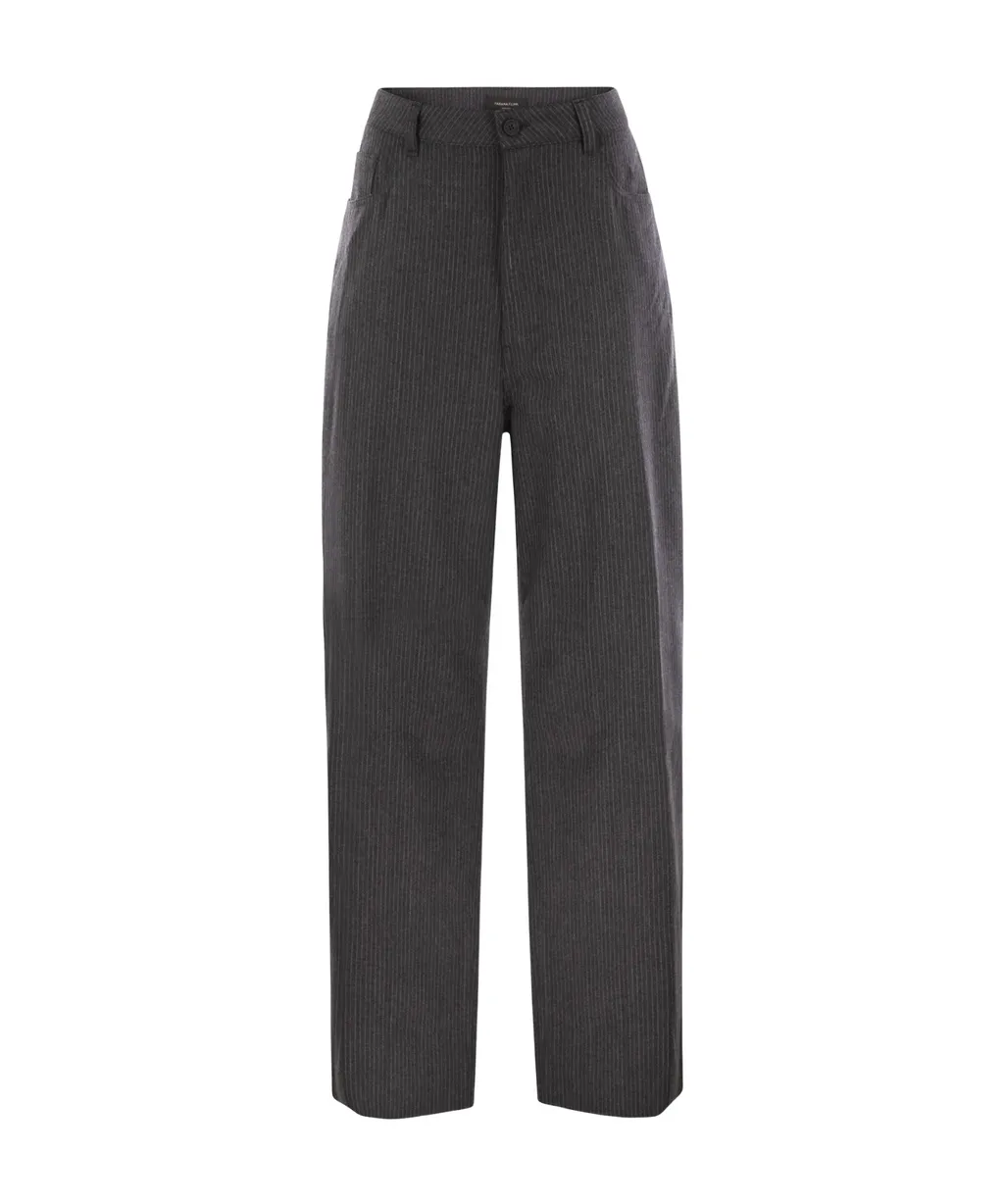 Straight-Leg Striped Trousers