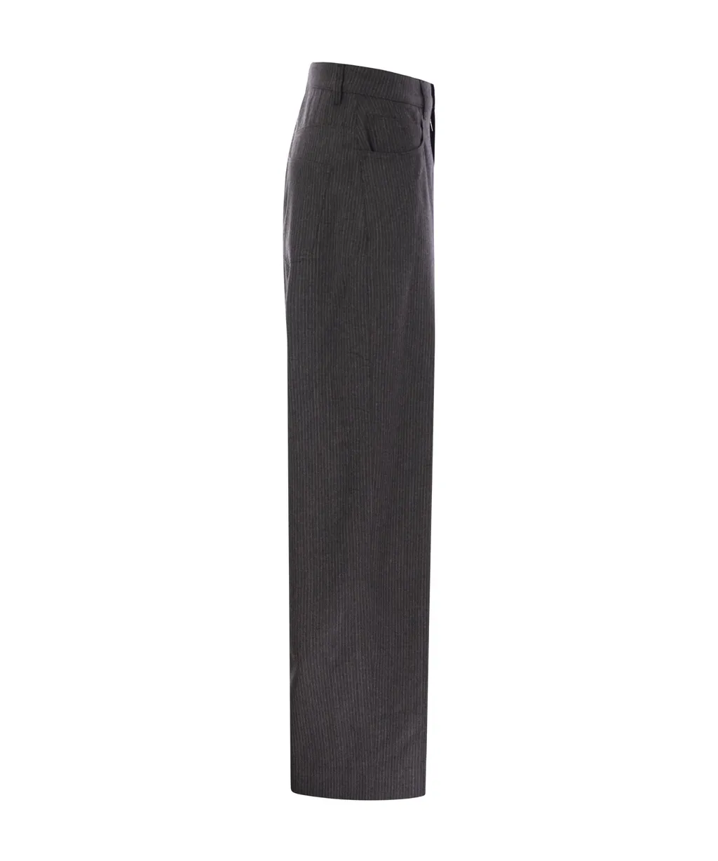 Straight-Leg Striped Trousers