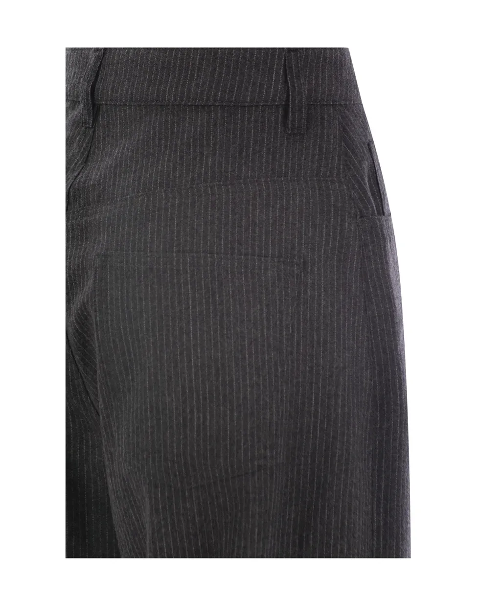 Straight-Leg Striped Trousers