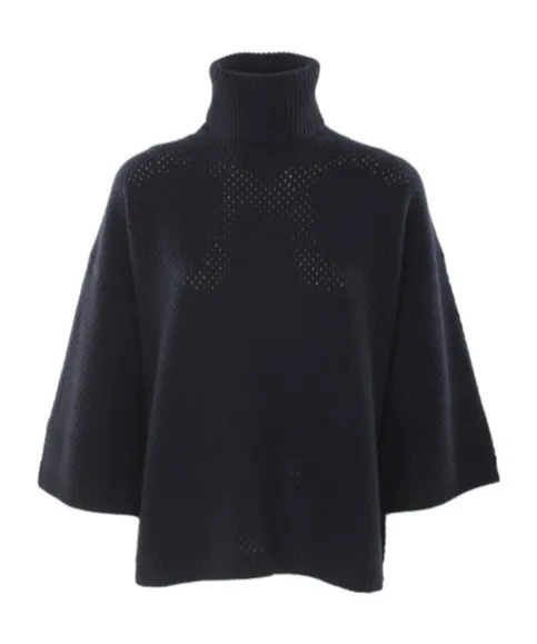 Open-Knit Roll-Neck Jumper