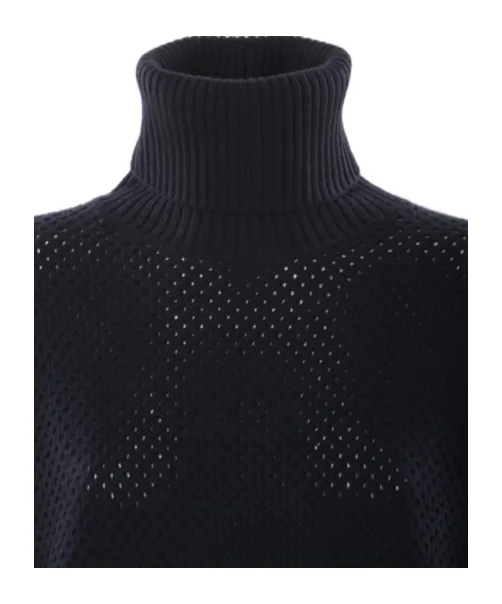 Open-Knit Roll-Neck Jumper