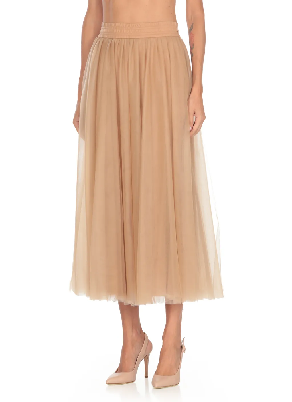 Layered Tulle Midi Skirt