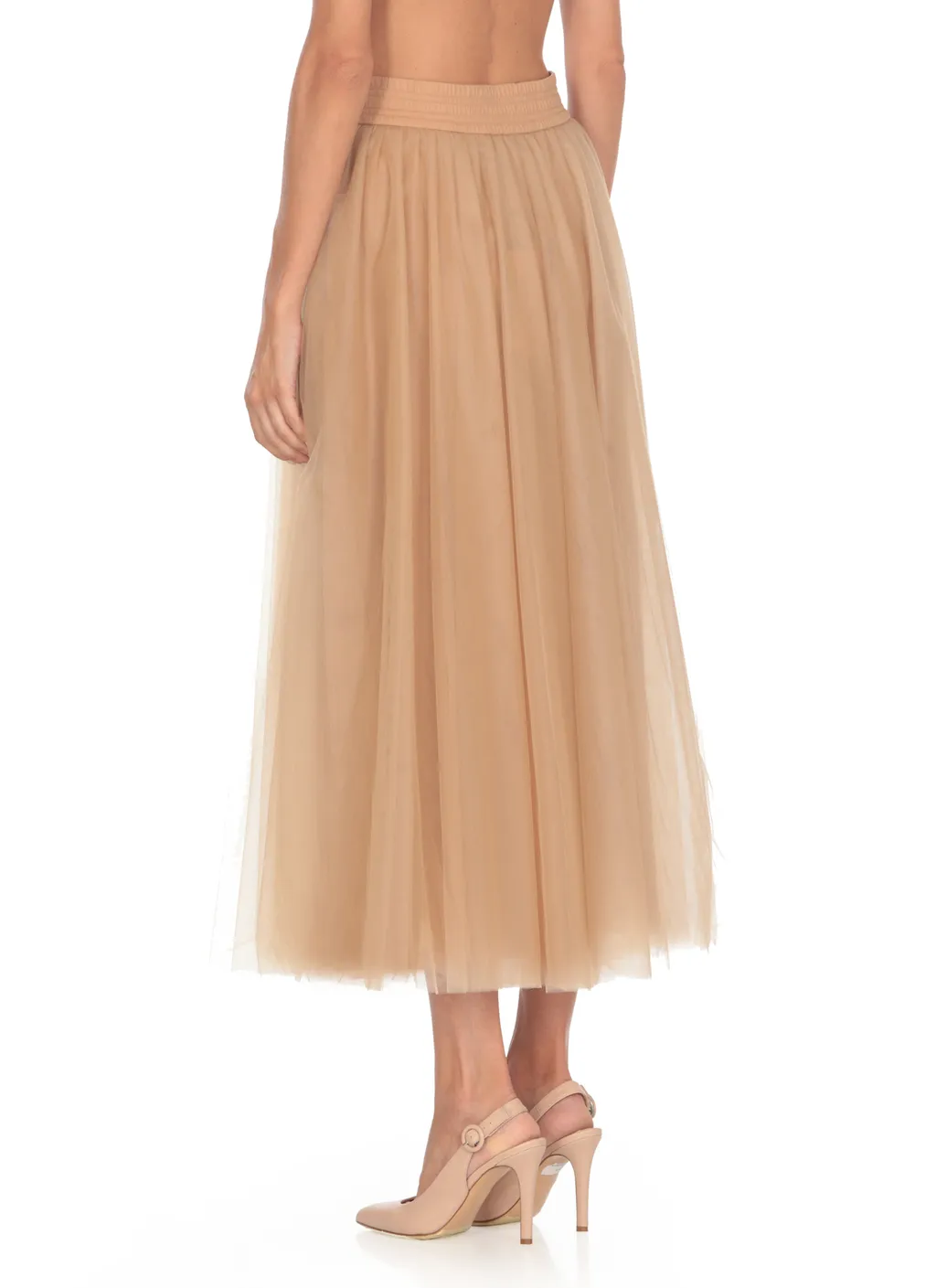 Layered Tulle Midi Skirt