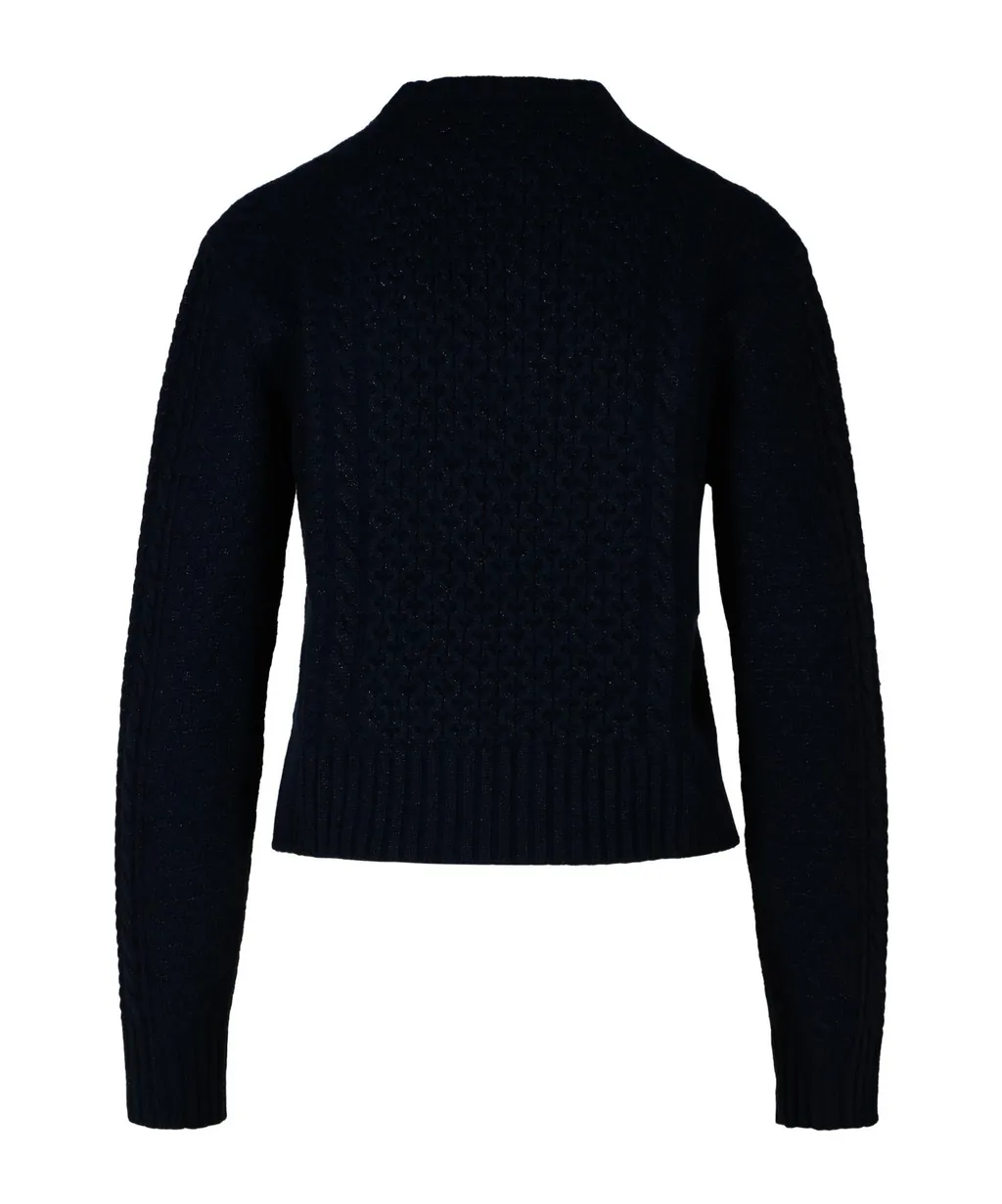 Cable-Knit Embellished Jumper
