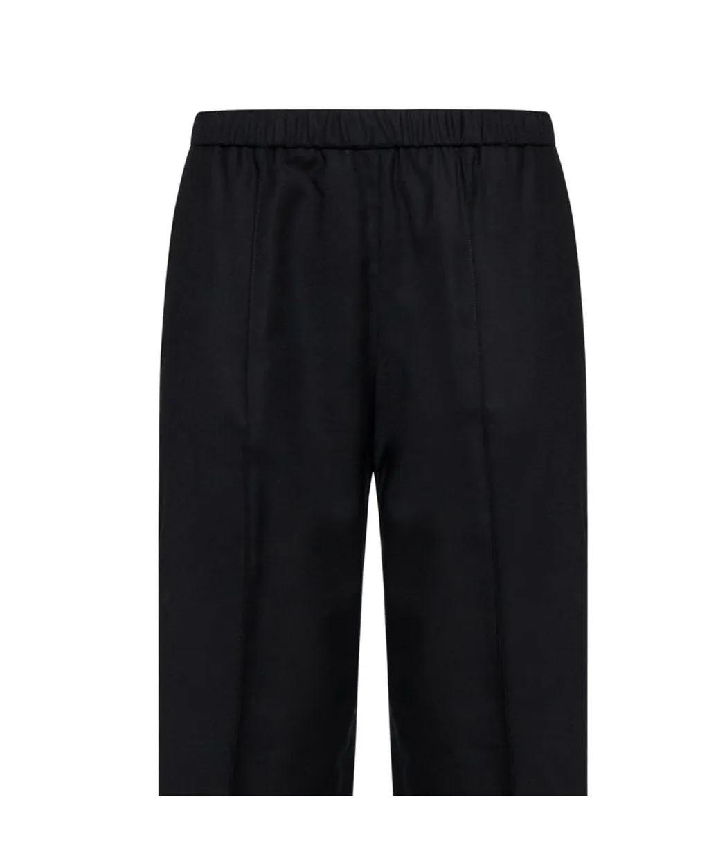 Elasticated Waistband Straight Leg Trousers