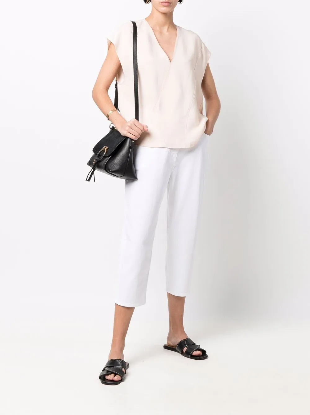 Straight-Leg Cropped Trousers