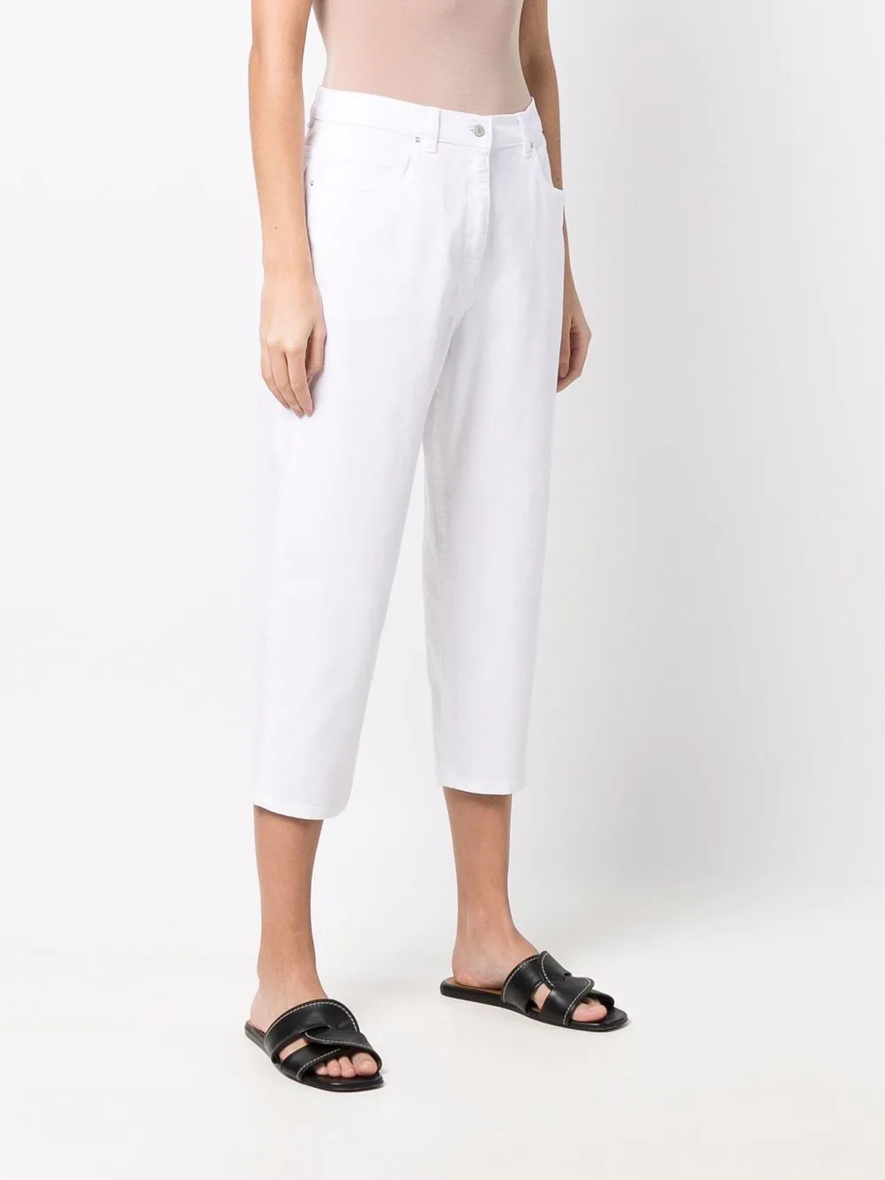 Straight-Leg Cropped Trousers