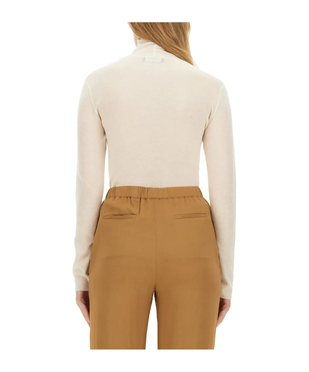 Sequinned Roll-Neck Knitted Jumper