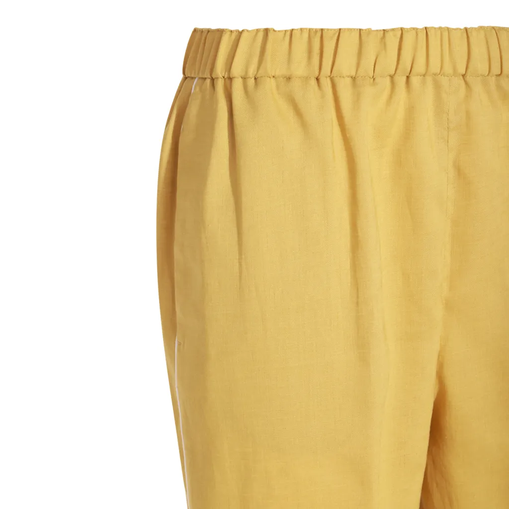 Elasticated-Waistband Tapered-Leg Trousers