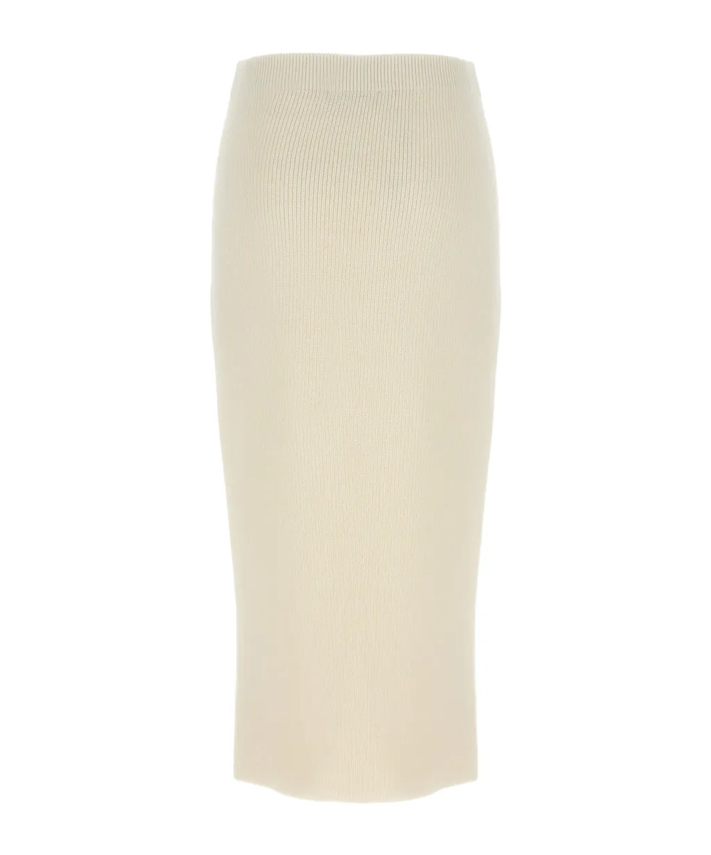 Ribbed Knit Midi Skirt