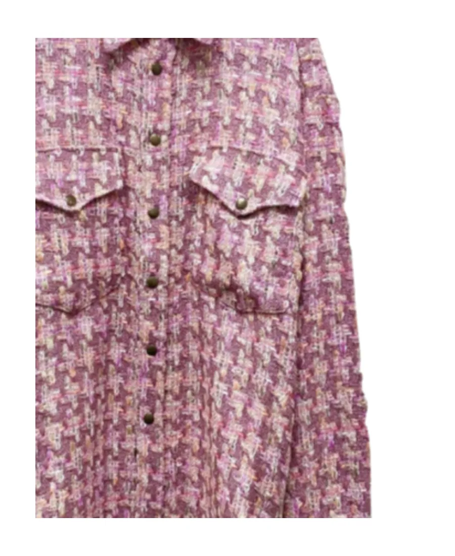 Tweed Button-Down Casual Jacket