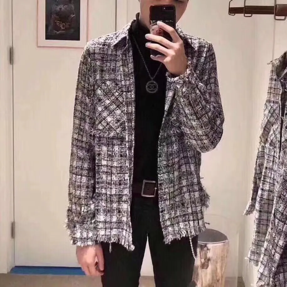 Plaid Tweed Casual Jacket