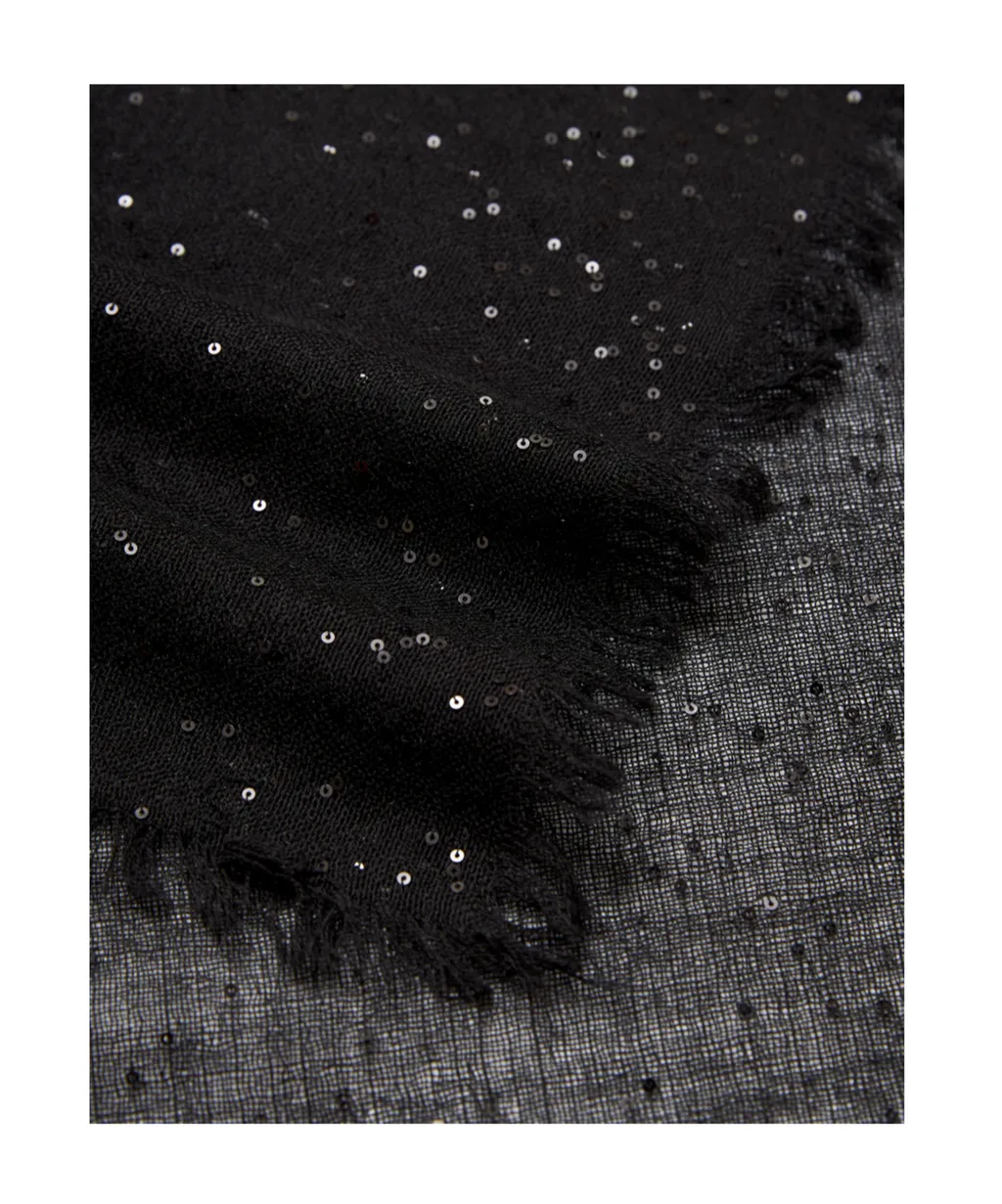 Sequins, Pure Wool Blended Scarf