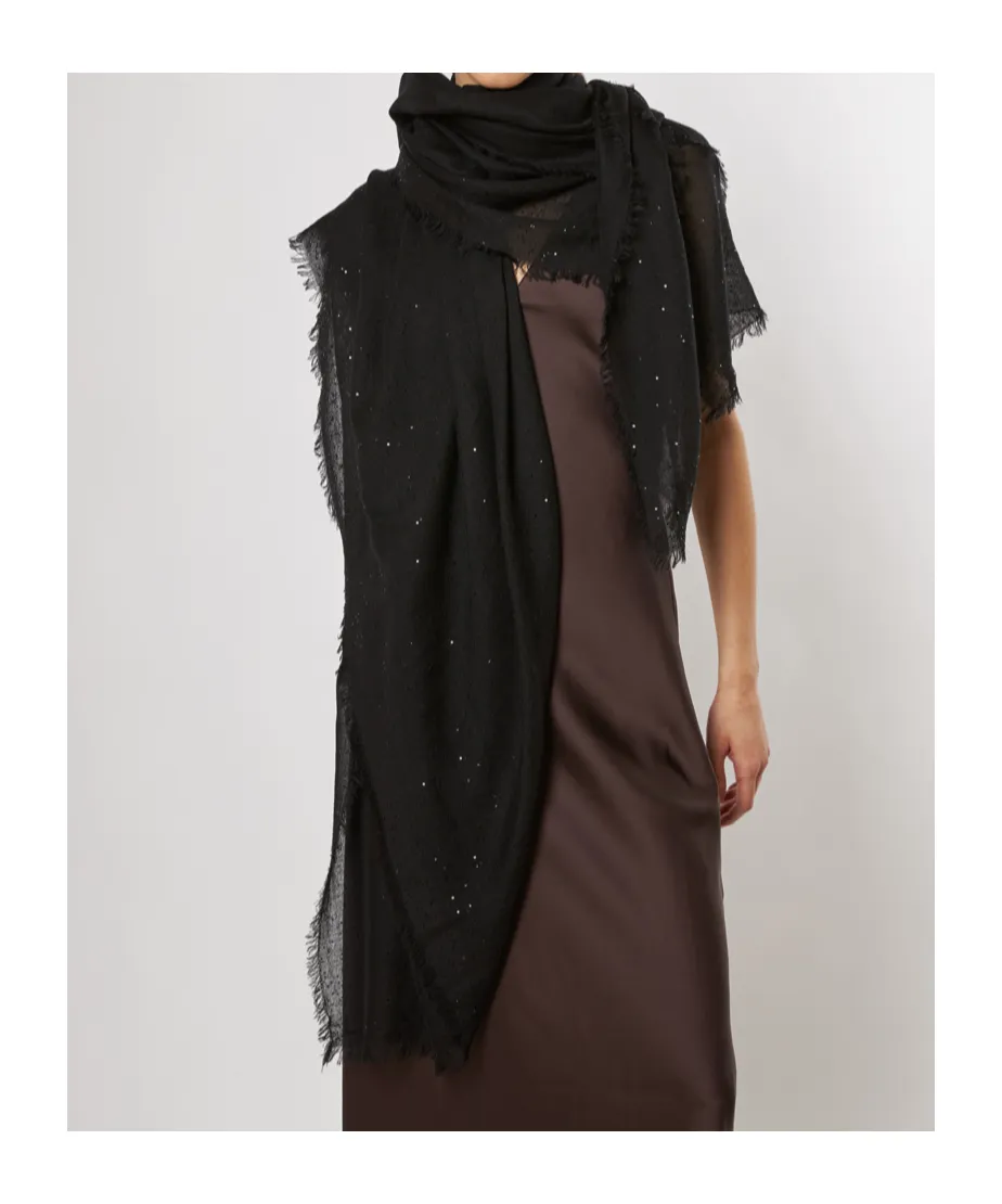 Sequins, Pure Wool Blended Scarf