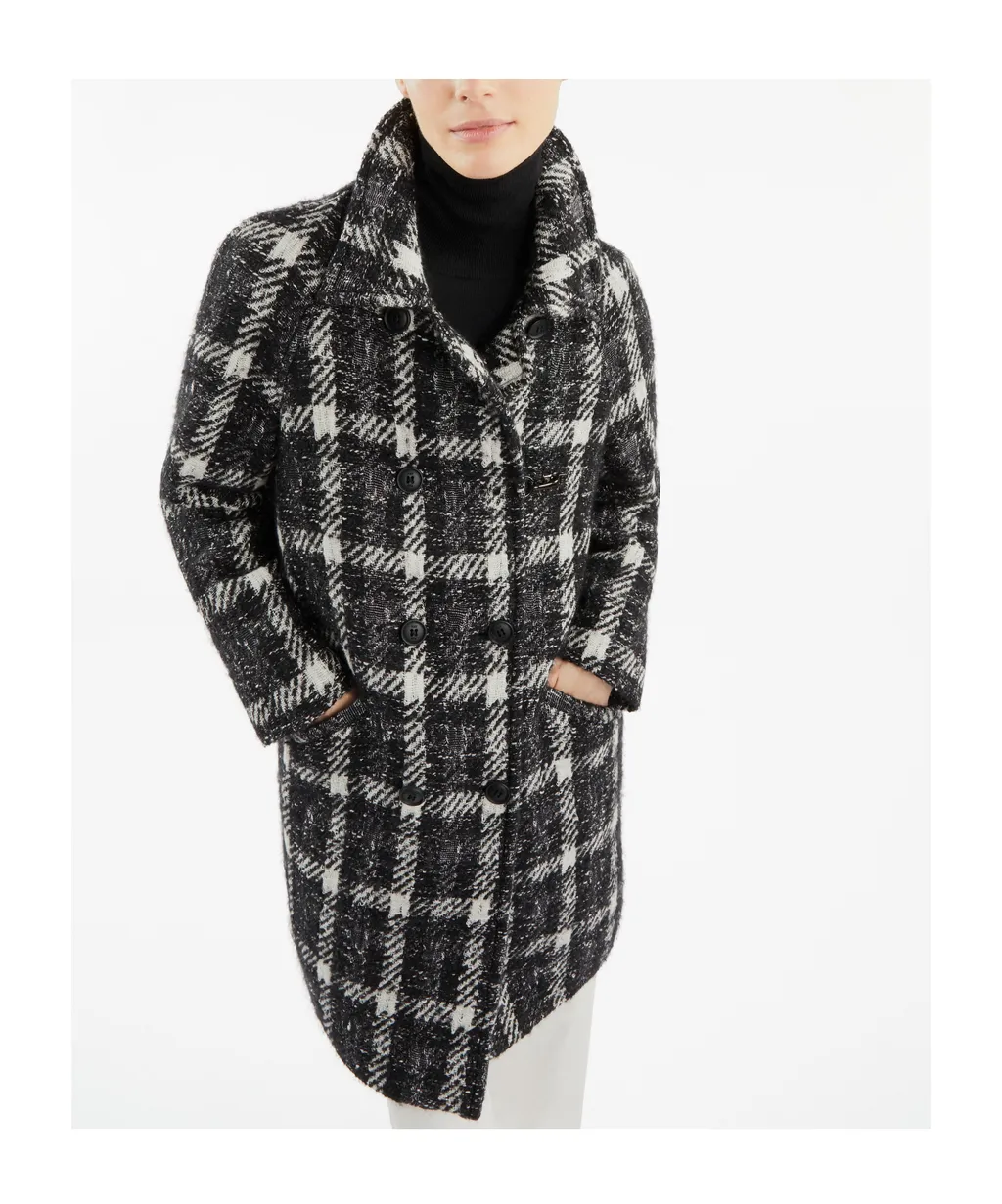 Plaid Double-Breasted Coat
