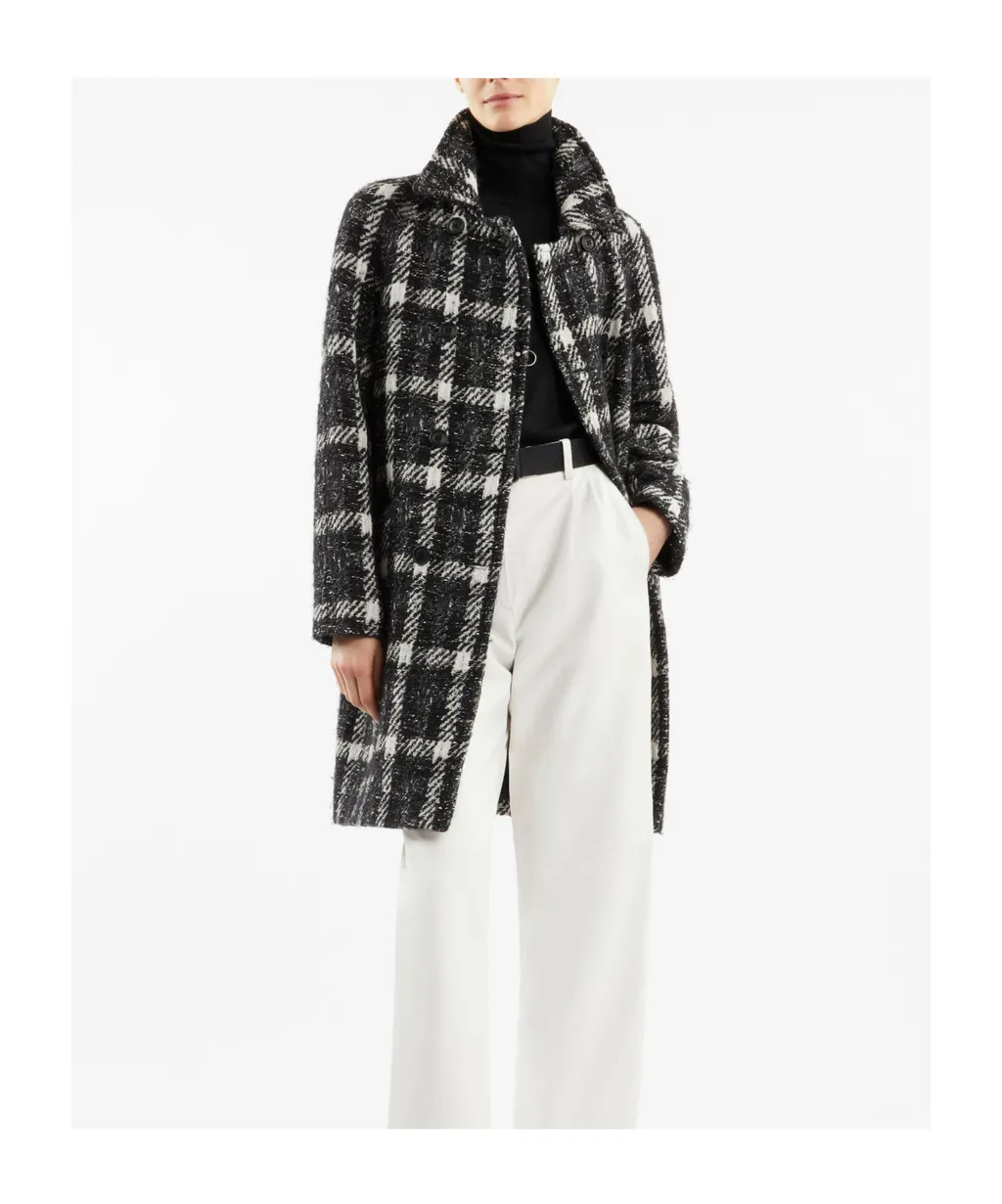 Plaid Double-Breasted Coat