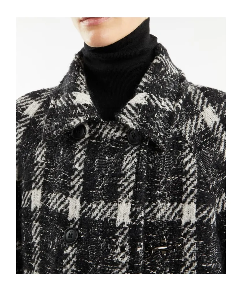 Plaid Double-Breasted Coat