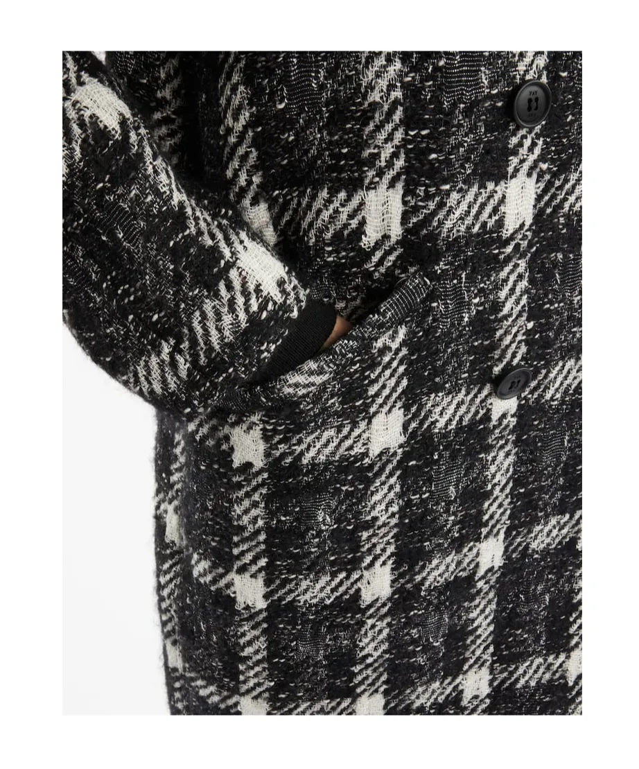 Plaid Double-Breasted Coat