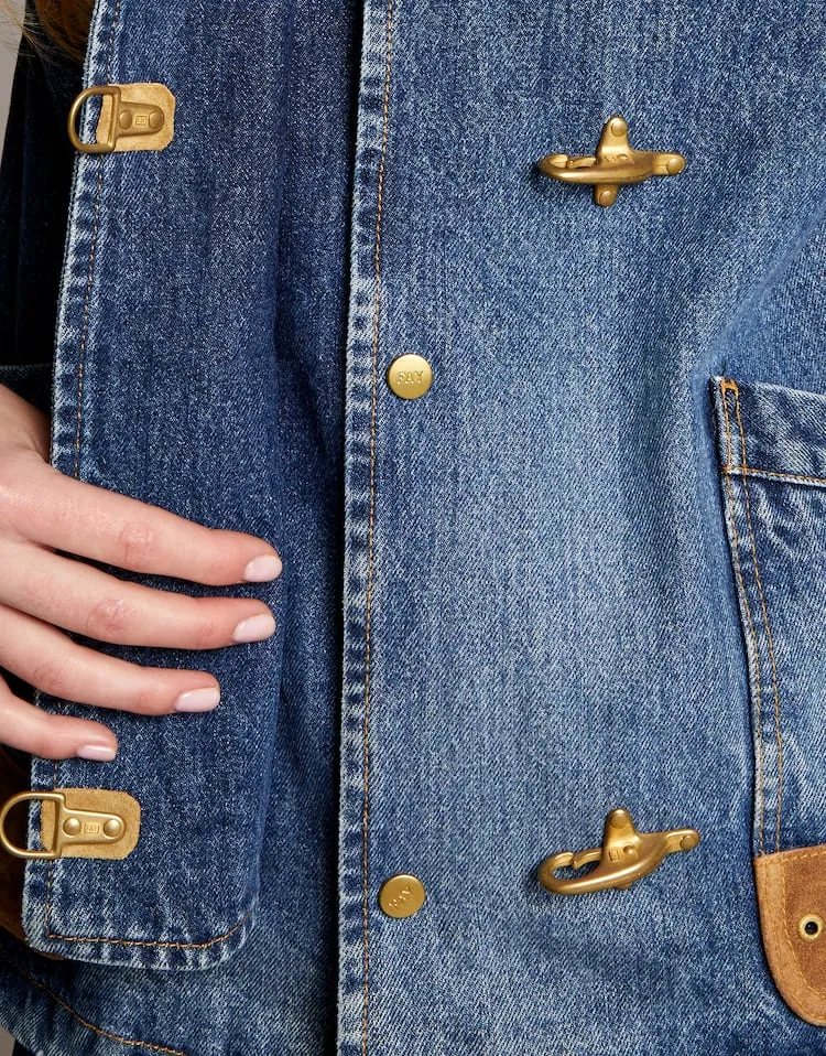 Hook-Closure Denim Jacket